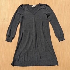LOFT Gray Sweater Dress Women's Extra Small Petite Soft Minamilist Quiet Luxury